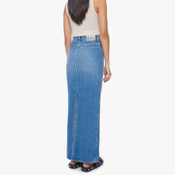 NWT MOTHER SNACKS The Candy Stick Maxi Denim Skirt Dine N' Dash 28 MSRP $238 - Picture 3 of 13